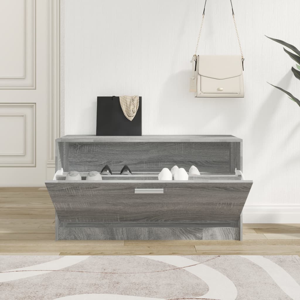 Schuhbank 80X24X45 Cm Holzwerkstoff Grau Sonoma