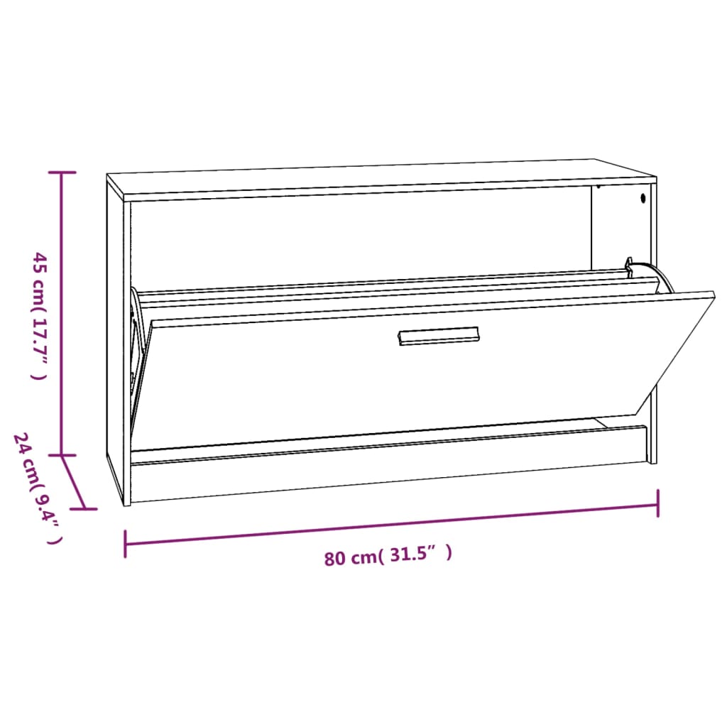 Schuhbank 80X24X45 Cm Holzwerkstoff Grau Sonoma