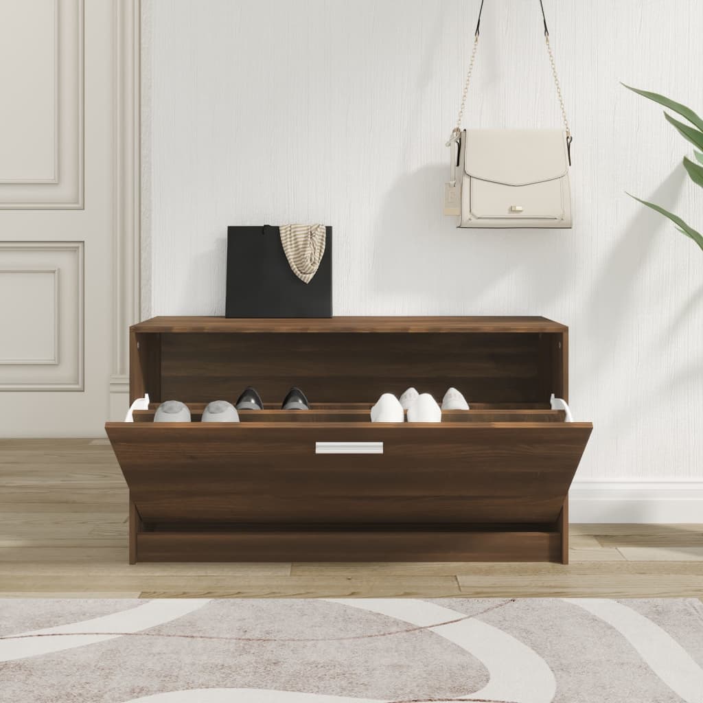 Schuhbank Braun Eichen-Optik 80X24X45 Cm Holzwerkstoff Braune Eiche