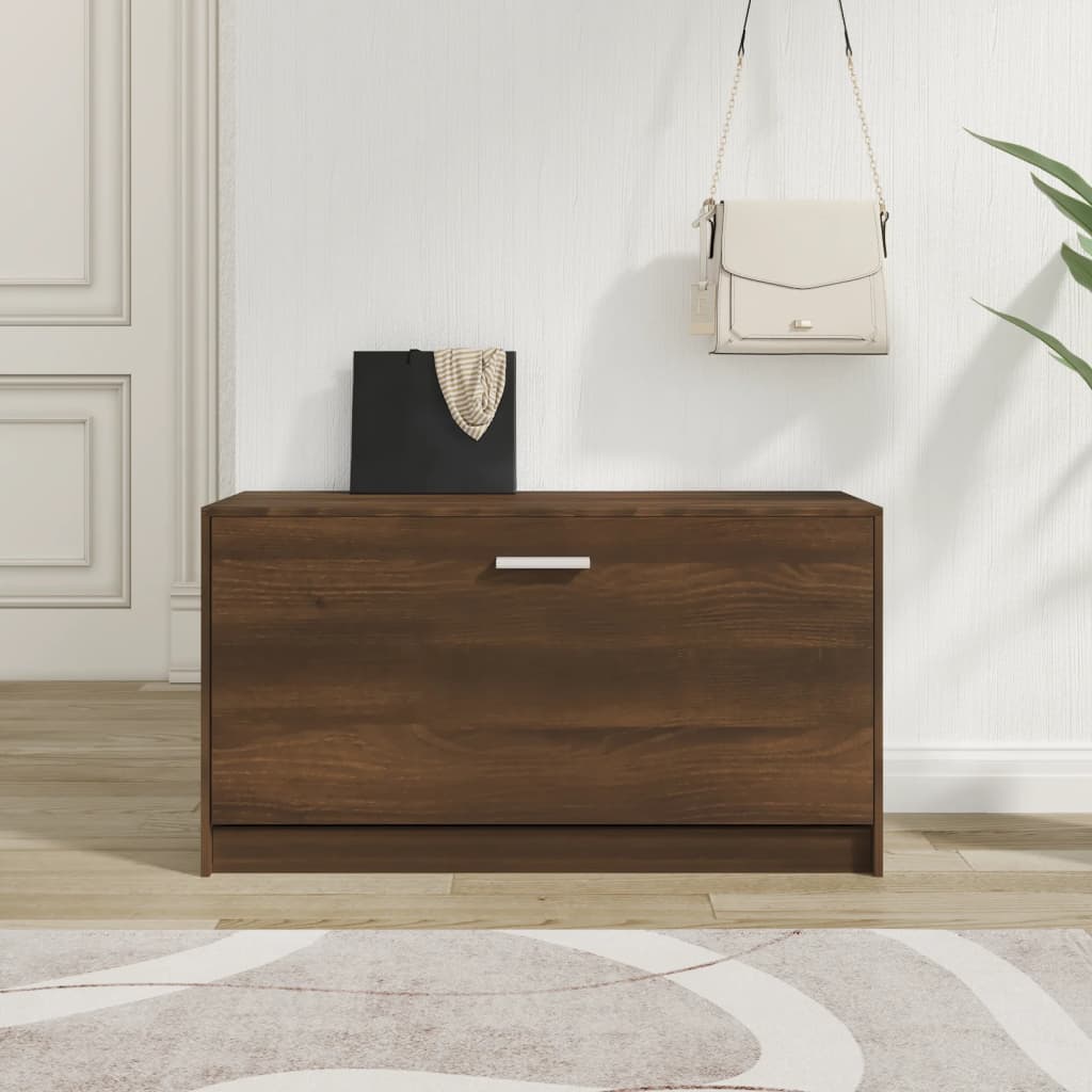 Schuhbank Braun Eichen-Optik 80X24X45 Cm Holzwerkstoff Braune Eiche