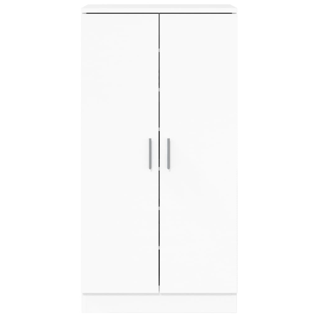 Schuhschrank 55X35X108 Cm Holzwerkstoff Hochglanz-Weiß