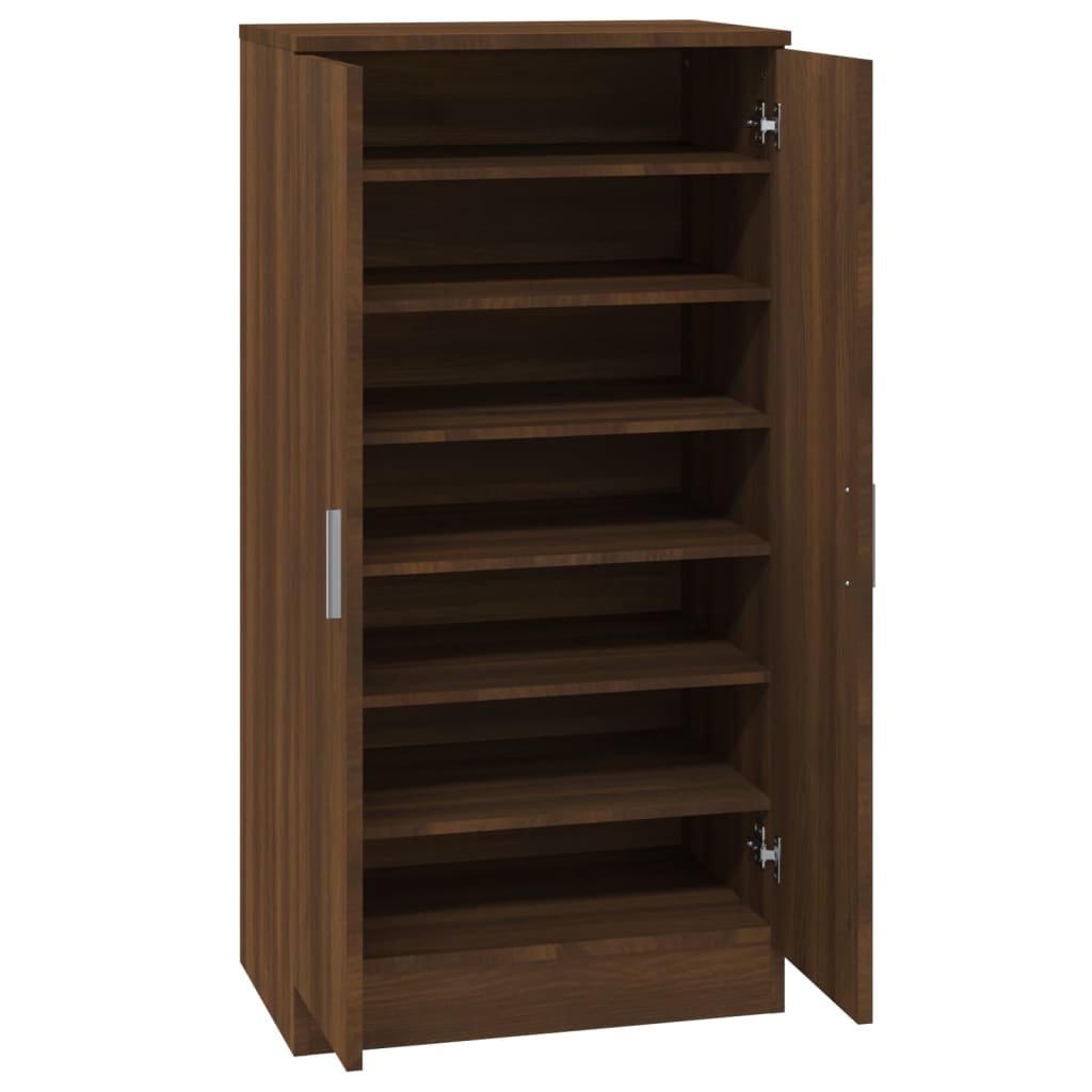 Schuhschrank Braun Eichen-Optik 55X35X108 Cm Holzwerkstoff Braune Eiche