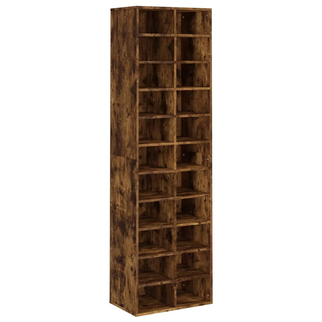 Schuhregal 54X34X183 Cm Holzwerkstoff Räuchereiche