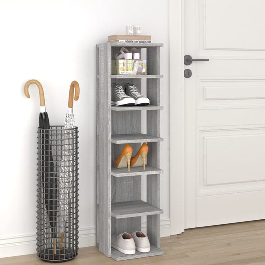Schuhregal 27,5X27X102 Cm Holzwerkstoff Grau Sonoma