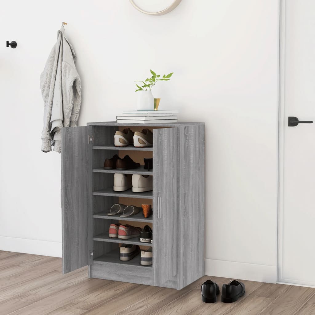 Schuhschrank Holzwerkstoff Grau Sonoma