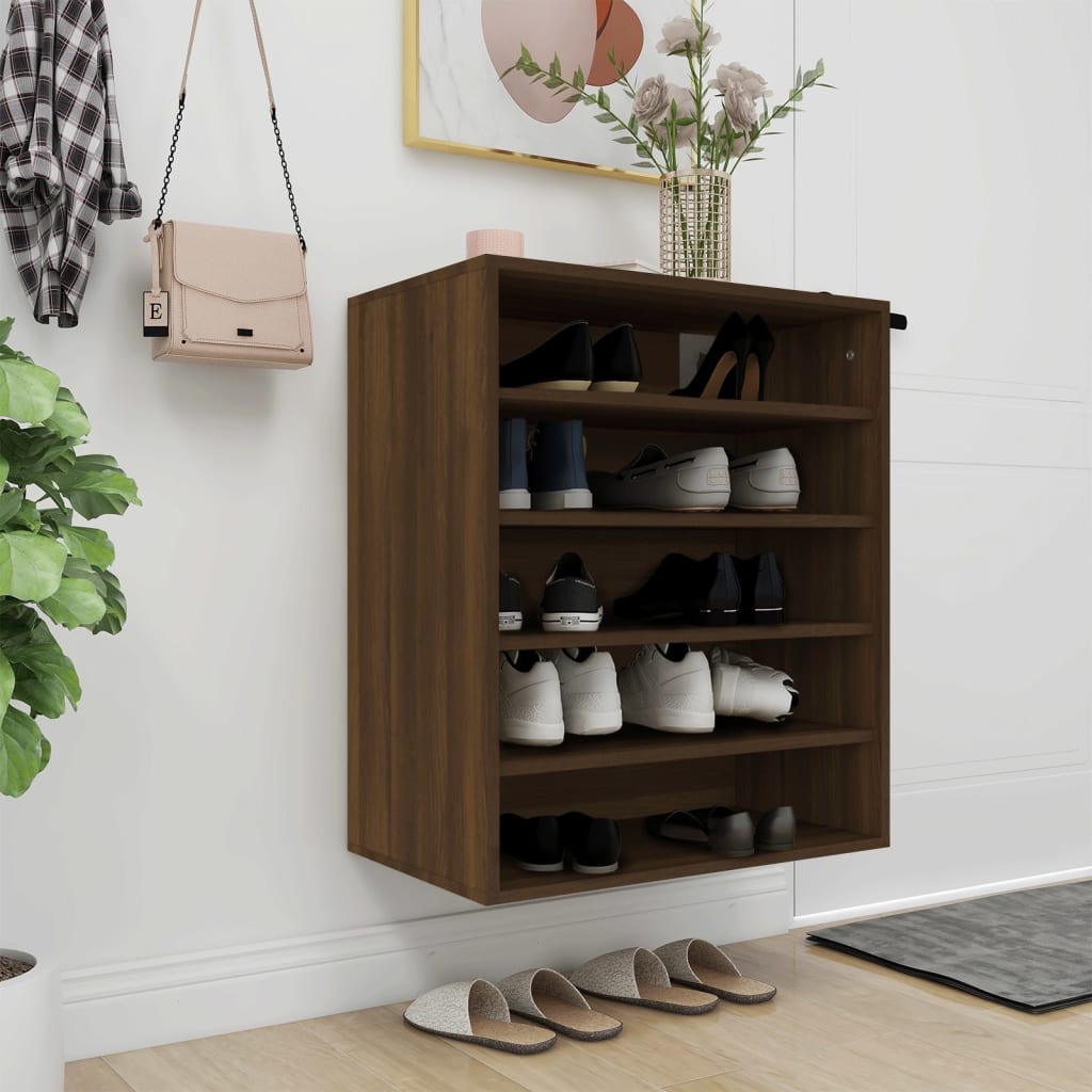 Schuhschrank Braun Eichen-Optik Holzwerkstoff Braune Eiche