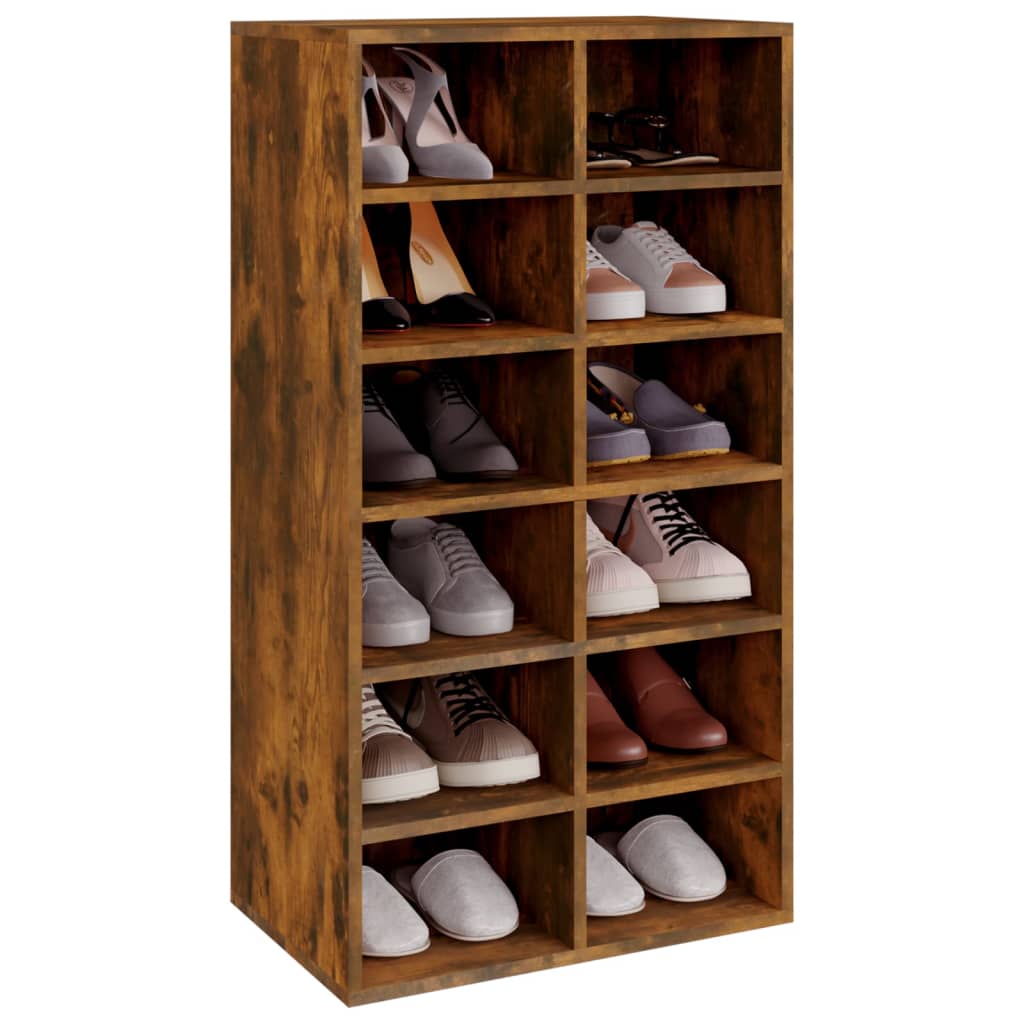 Schuhregal 54X34X100,5 Cm Holzwerkstoff Räuchereiche