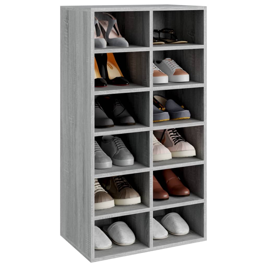 Schuhregal 54X34X100,5 Cm Holzwerkstoff Grau Sonoma
