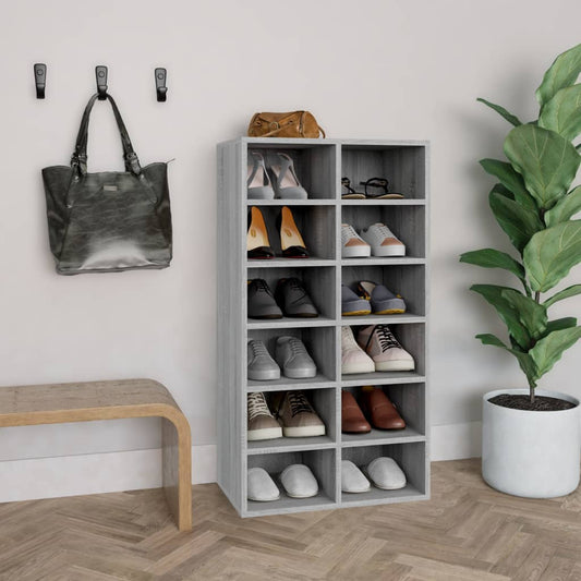 Schuhregal 54X34X100,5 Cm Holzwerkstoff Grau Sonoma