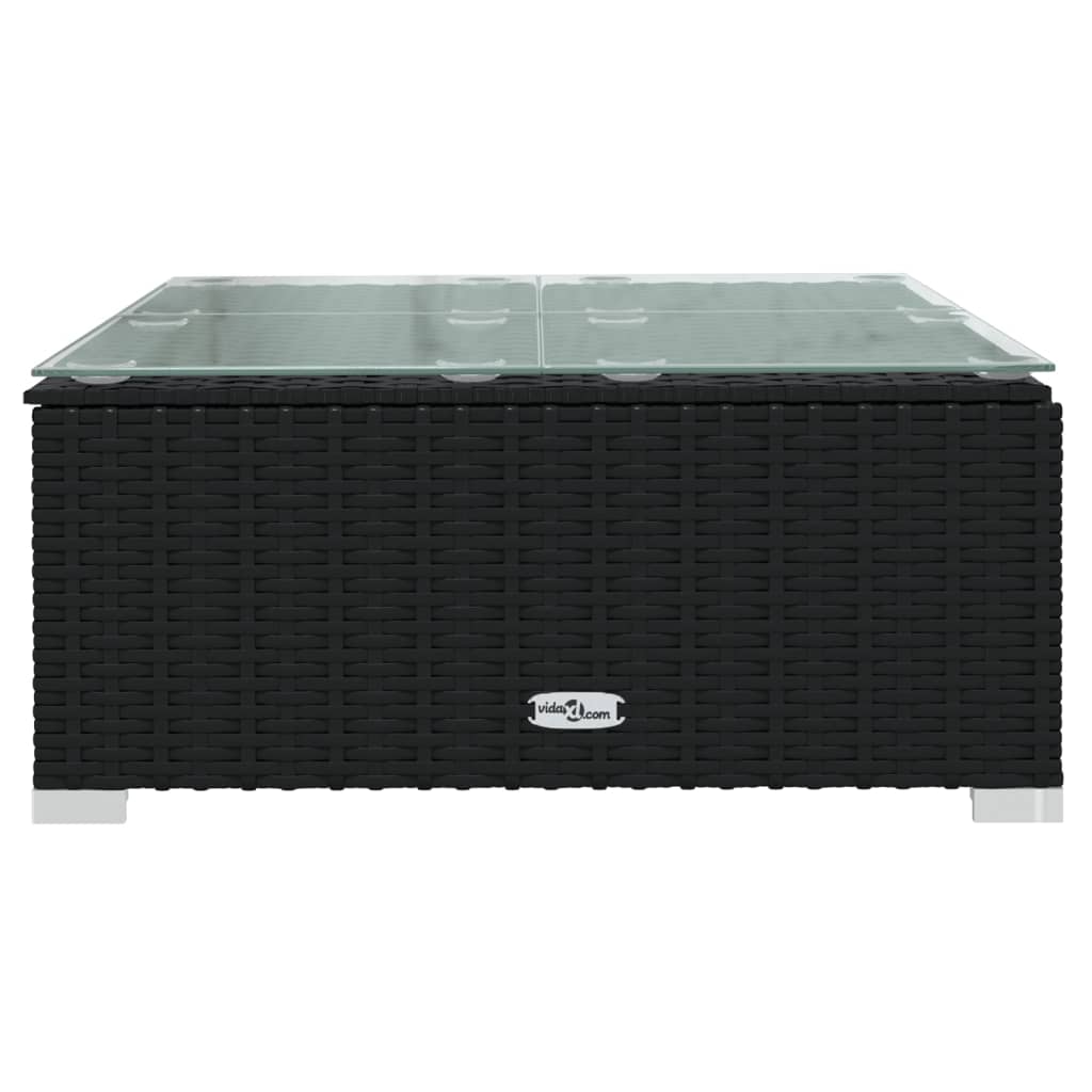 9-Tlg. Garten-Lounge-Set Mit Kissen Poly Rattan Schwarz
