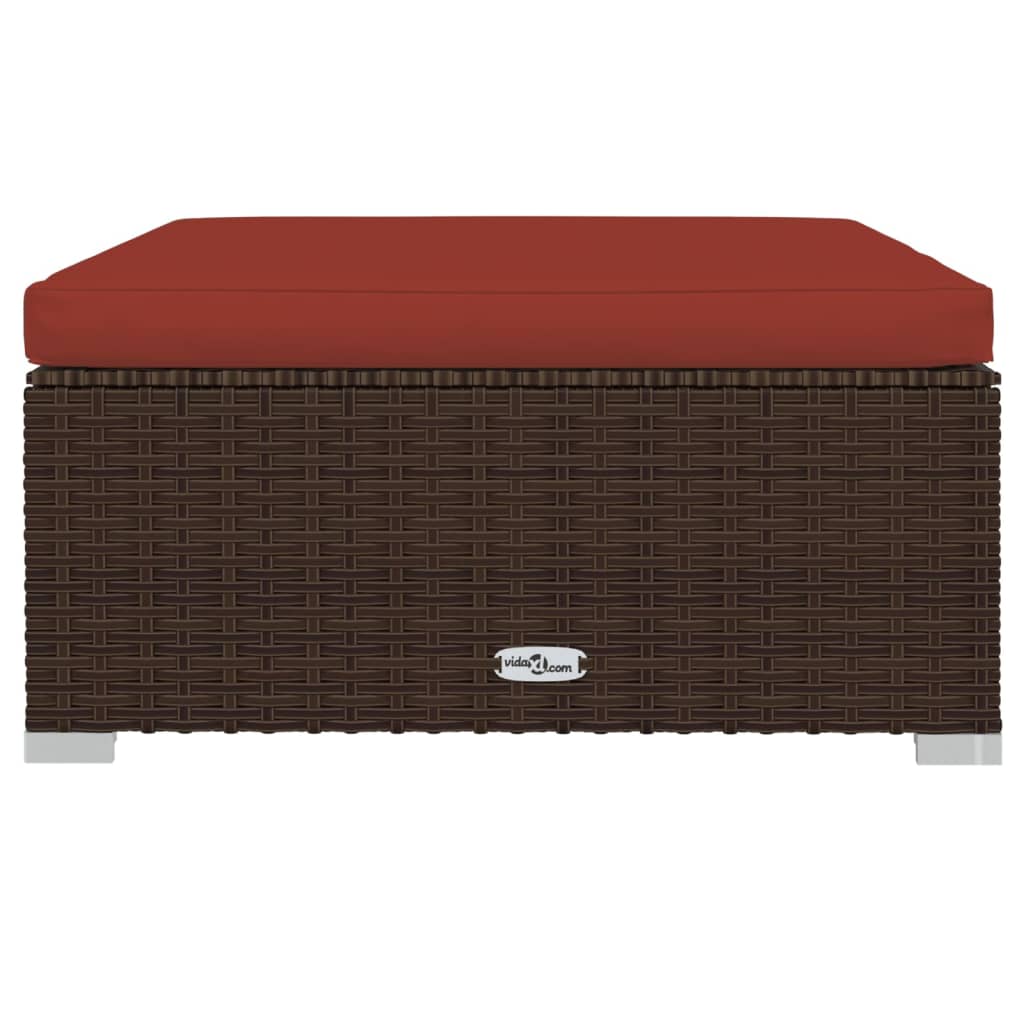 6-Tlg. Garten-Lounge-Set Mit Kissen Poly Rattan Braun