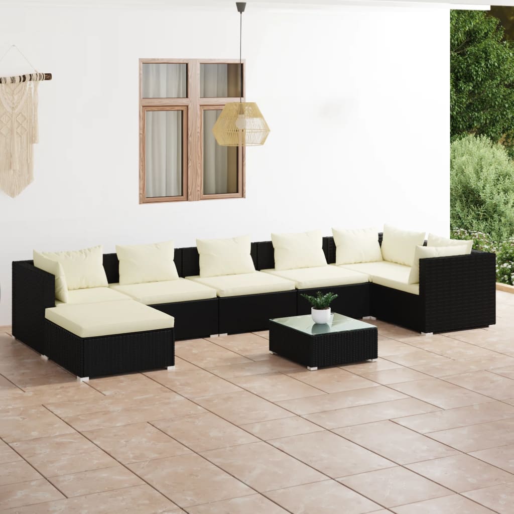 6-Tlg. Garten-Lounge-Set Mit Kissen Poly Rattan Braun