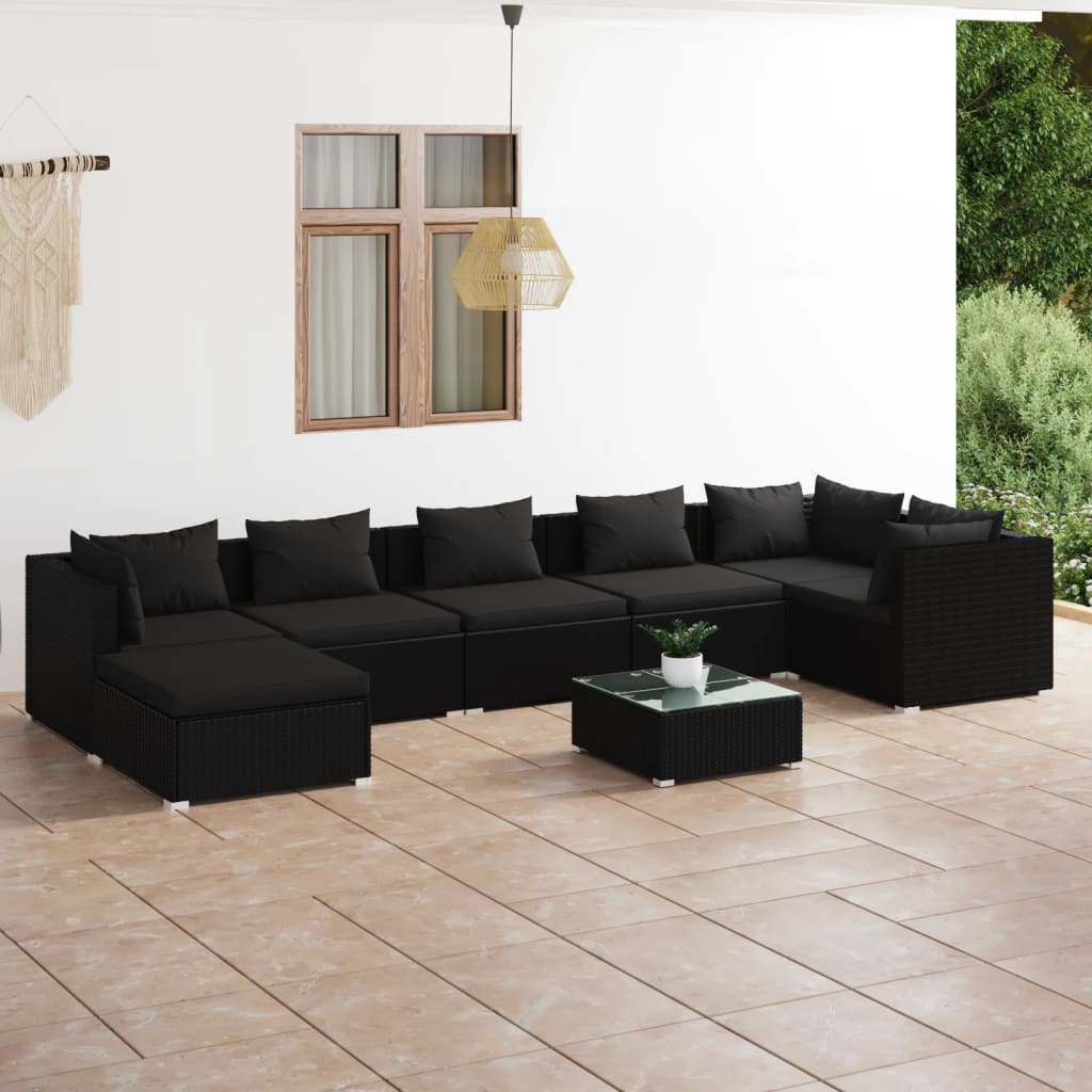 6-Tlg. Garten-Lounge-Set Mit Kissen Poly Rattan Braun
