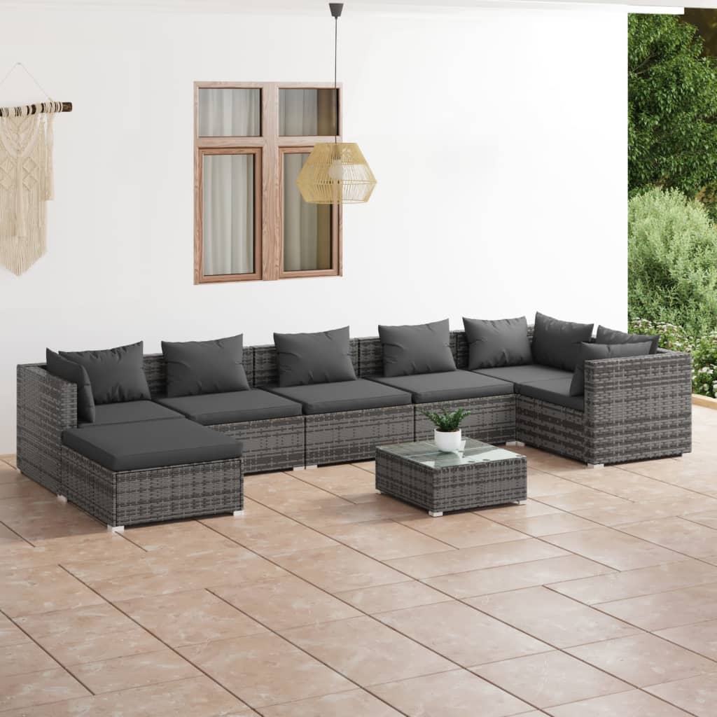 6-Tlg. Garten-Lounge-Set Mit Kissen Poly Rattan Braun
