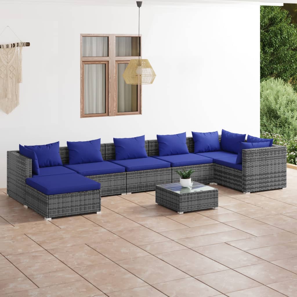 6-Tlg. Garten-Lounge-Set Mit Kissen Poly Rattan Braun