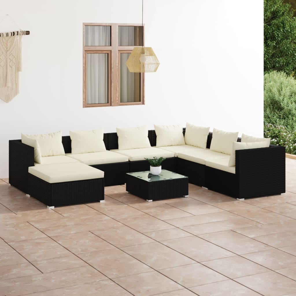 6-Tlg. Garten-Lounge-Set Mit Kissen Poly Rattan Braun