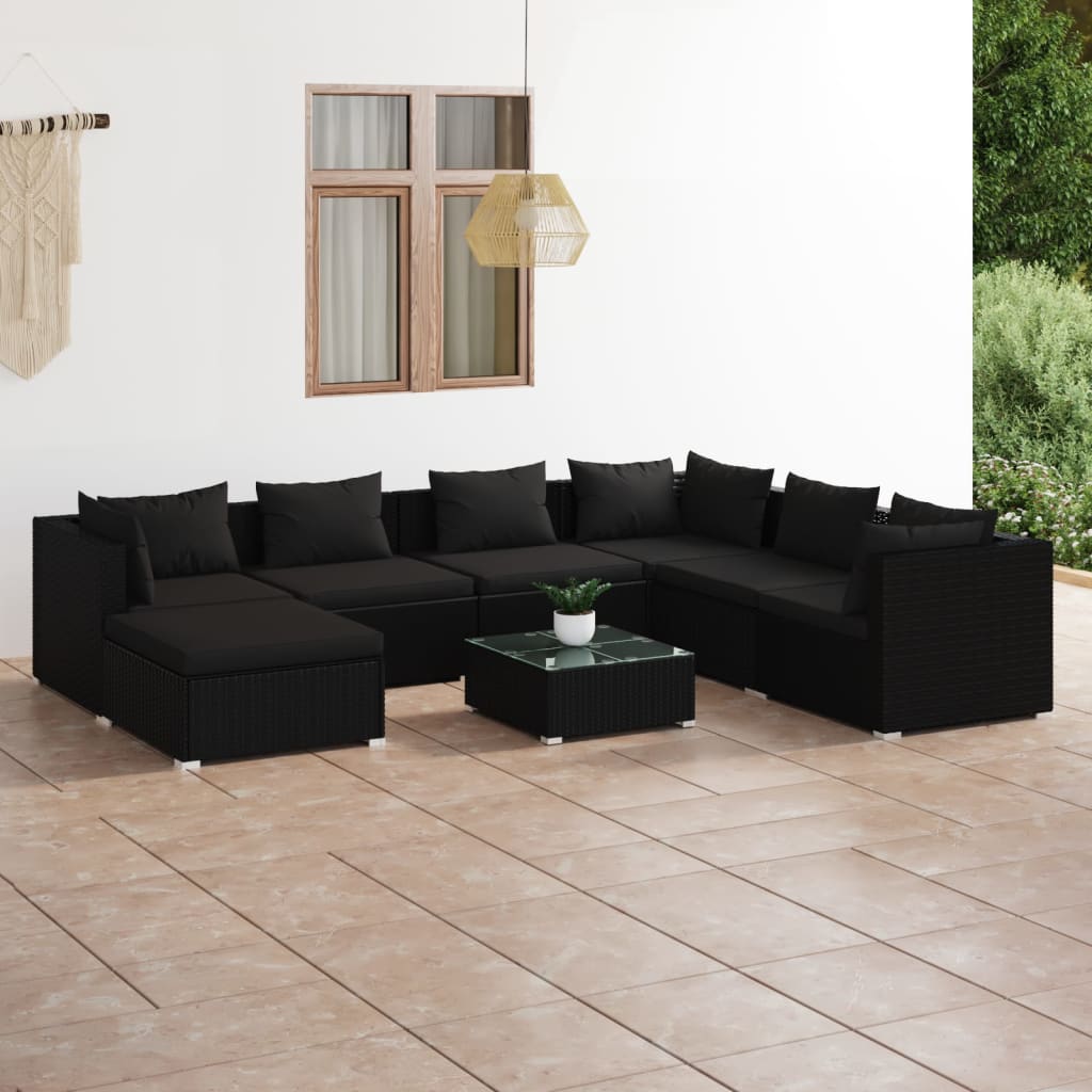6-Tlg. Garten-Lounge-Set Mit Kissen Poly Rattan Braun