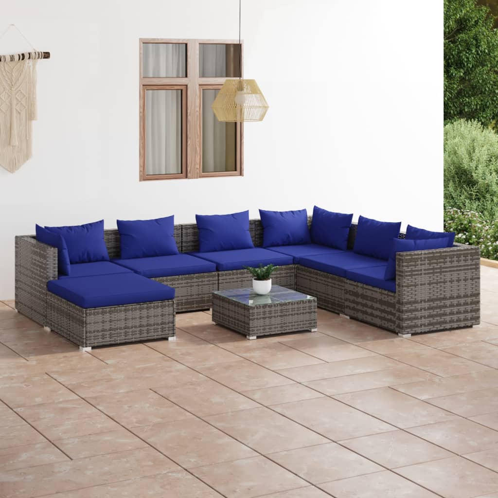 6-Tlg. Garten-Lounge-Set Mit Kissen Poly Rattan Braun