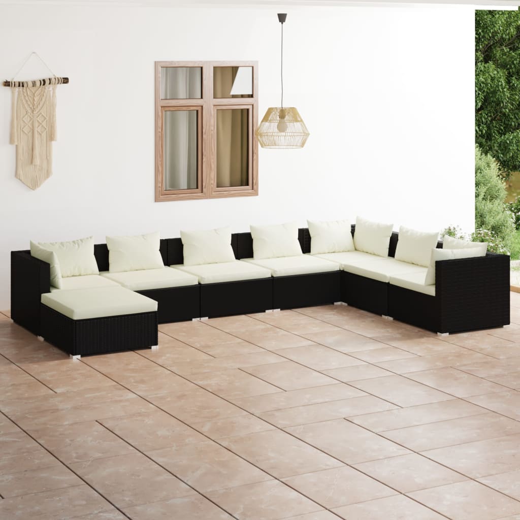6-Tlg. Garten-Lounge-Set Mit Kissen Poly Rattan Braun