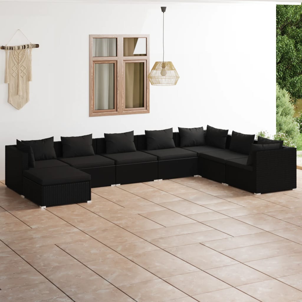 6-Tlg. Garten-Lounge-Set Mit Kissen Poly Rattan Braun
