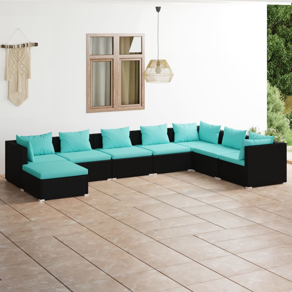 6-Tlg. Garten-Lounge-Set Mit Kissen Poly Rattan Braun