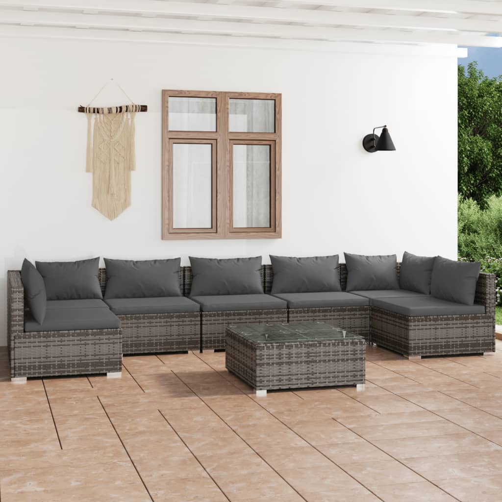 6-Tlg. Garten-Lounge-Set Mit Kissen Poly Rattan Braun