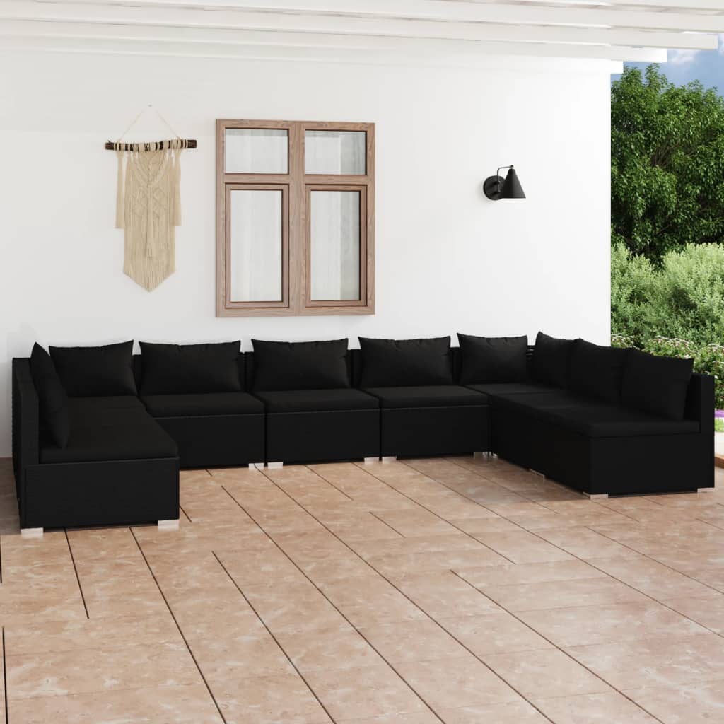 6-Tlg. Garten-Lounge-Set Mit Kissen Poly Rattan Braun
