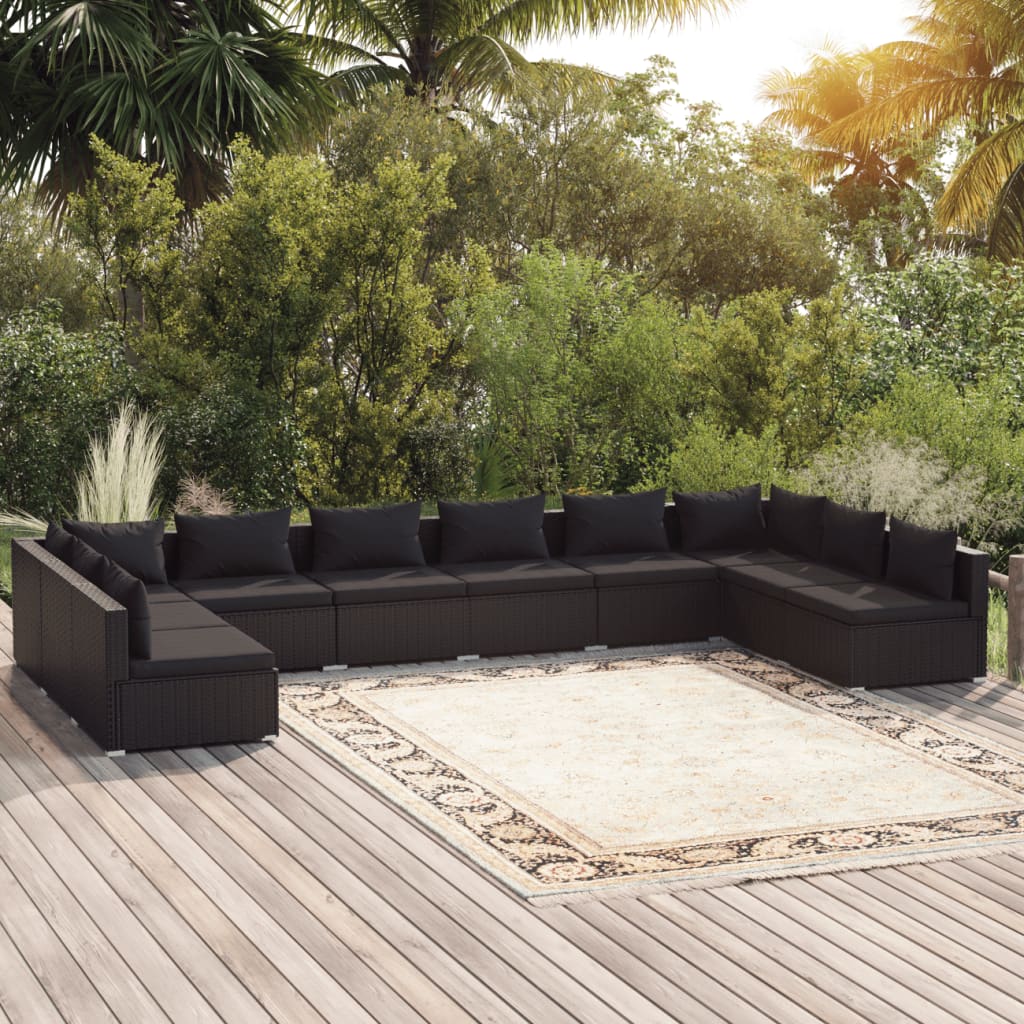6-Tlg. Garten-Lounge-Set Mit Kissen Poly Rattan Braun