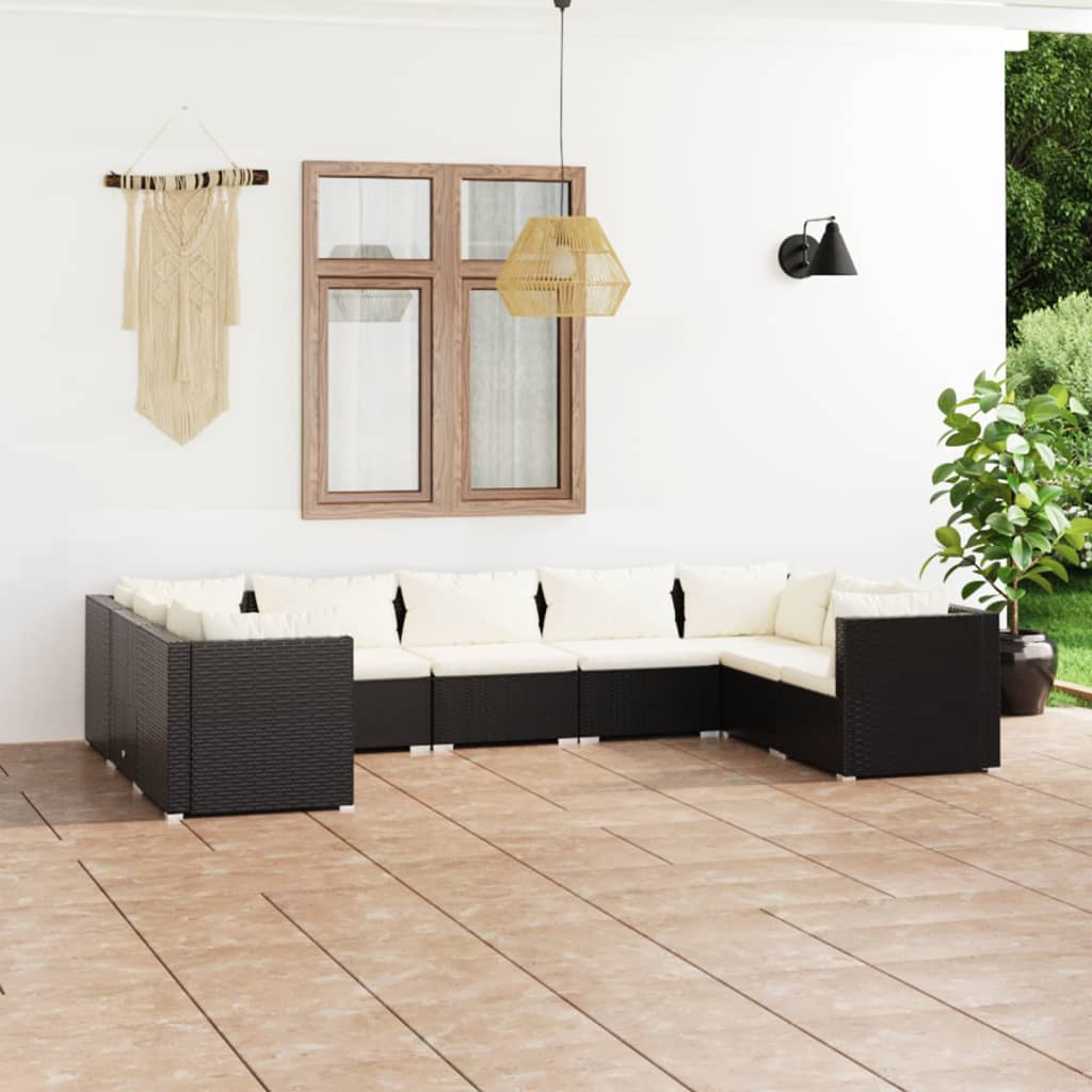 6-Tlg. Garten-Lounge-Set Mit Kissen Poly Rattan Braun