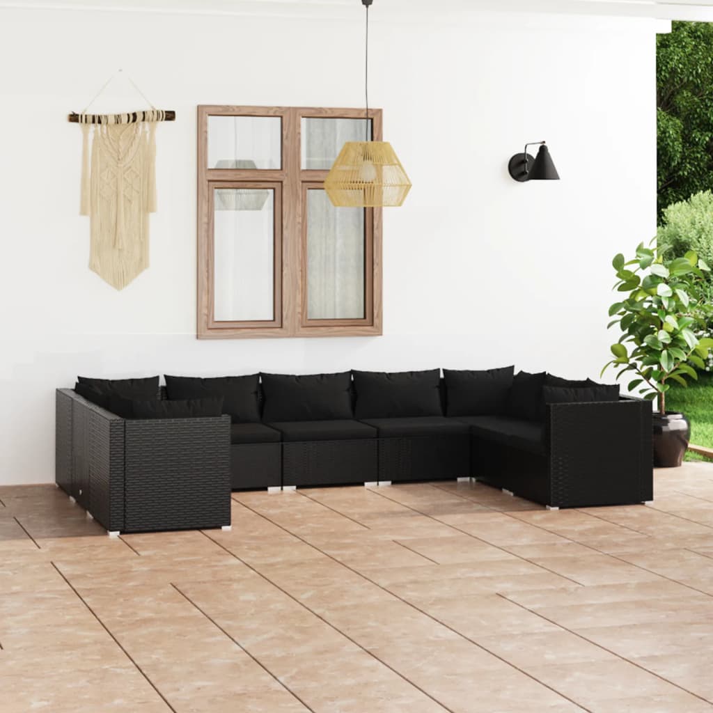 6-Tlg. Garten-Lounge-Set Mit Kissen Poly Rattan Braun