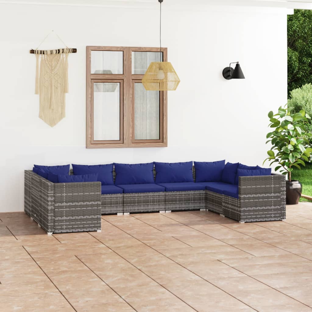 6-Tlg. Garten-Lounge-Set Mit Kissen Poly Rattan Braun