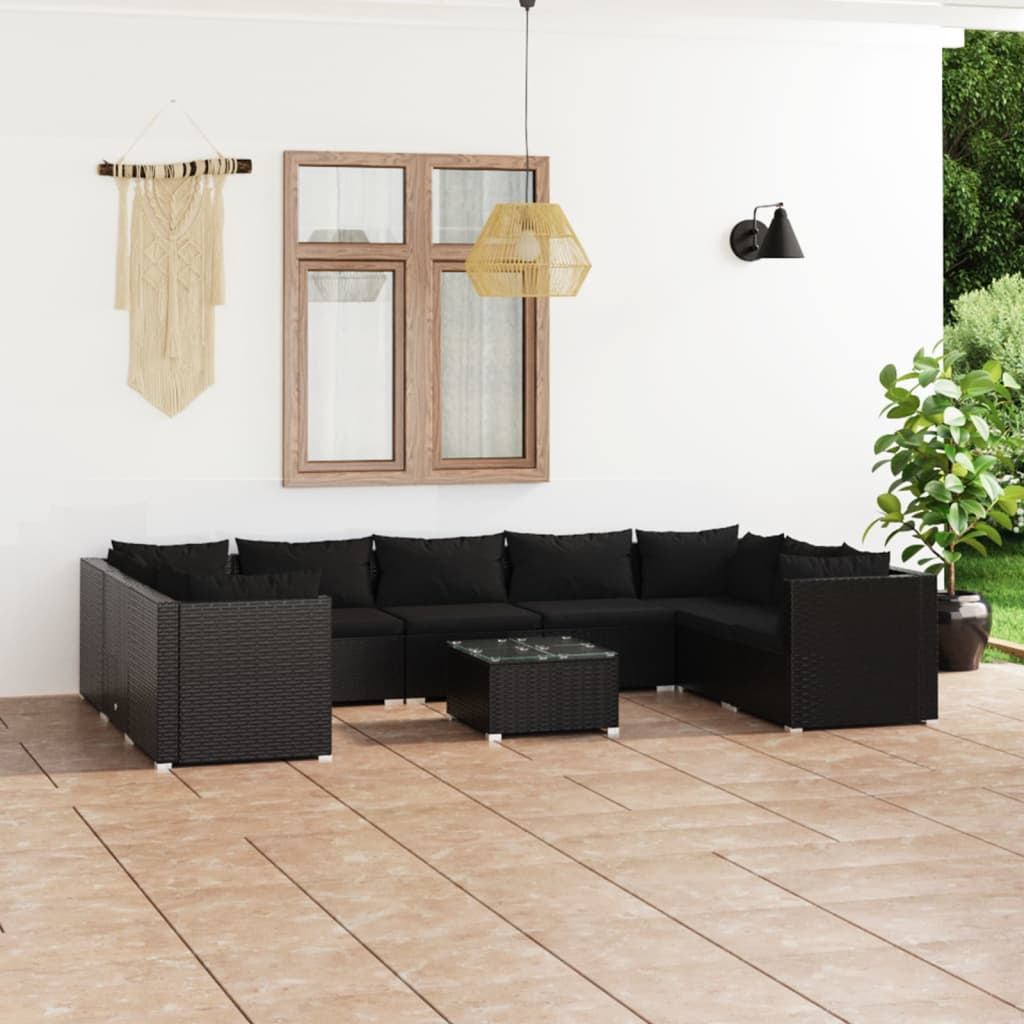 6-Tlg. Garten-Lounge-Set Mit Kissen Poly Rattan Braun