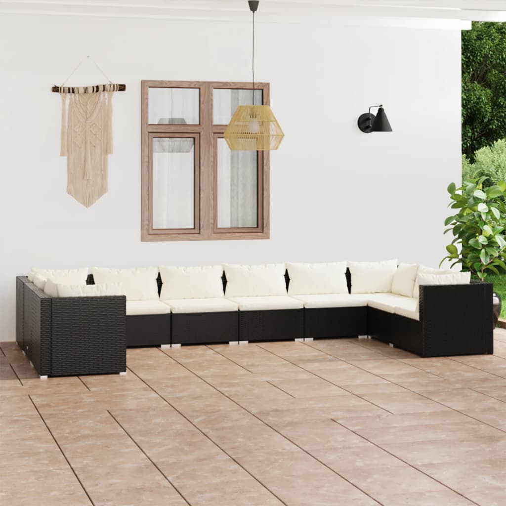 6-Tlg. Garten-Lounge-Set Mit Kissen Poly Rattan Braun