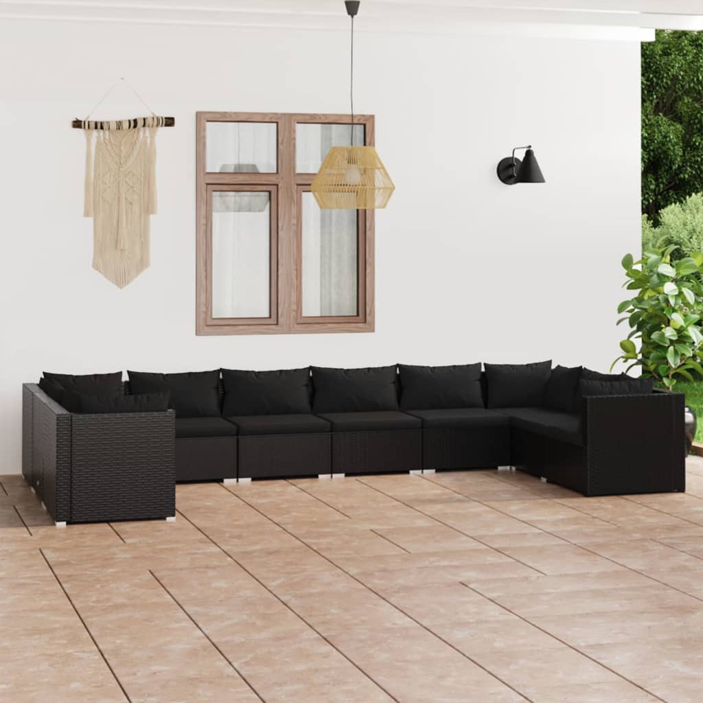 6-Tlg. Garten-Lounge-Set Mit Kissen Poly Rattan Braun