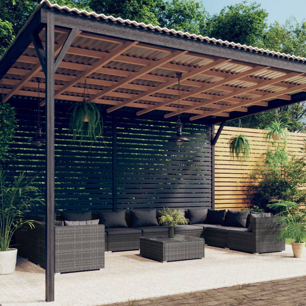 6-Tlg. Garten-Lounge-Set Mit Kissen Poly Rattan Braun