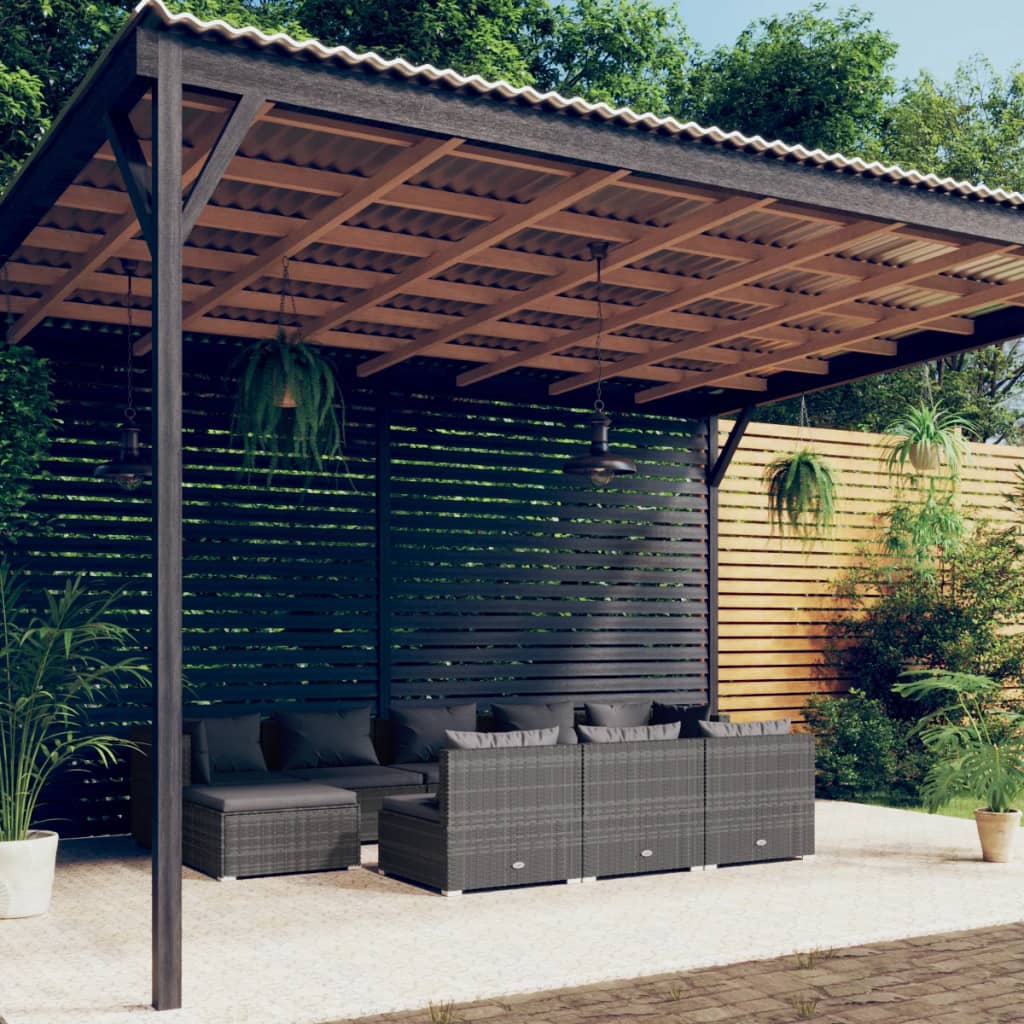 10-Tlg. Garten-Lounge-Set Mit Kissen Braun Poly Rattan