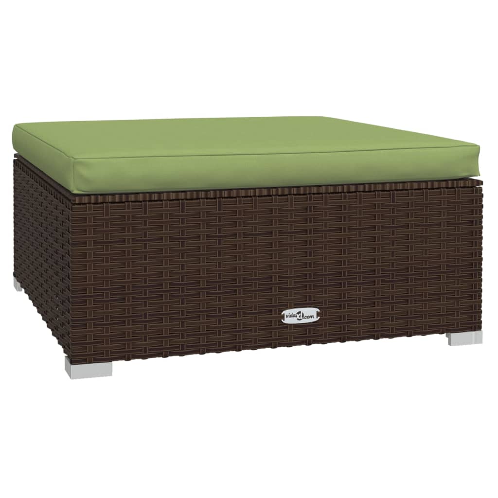 10-Tlg. Garten-Lounge-Set Mit Kissen Braun Poly Rattan