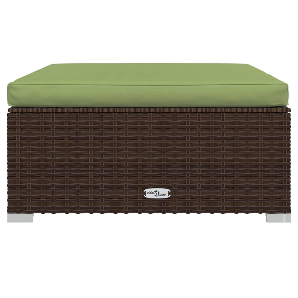 10-Tlg. Garten-Lounge-Set Mit Kissen Braun Poly Rattan