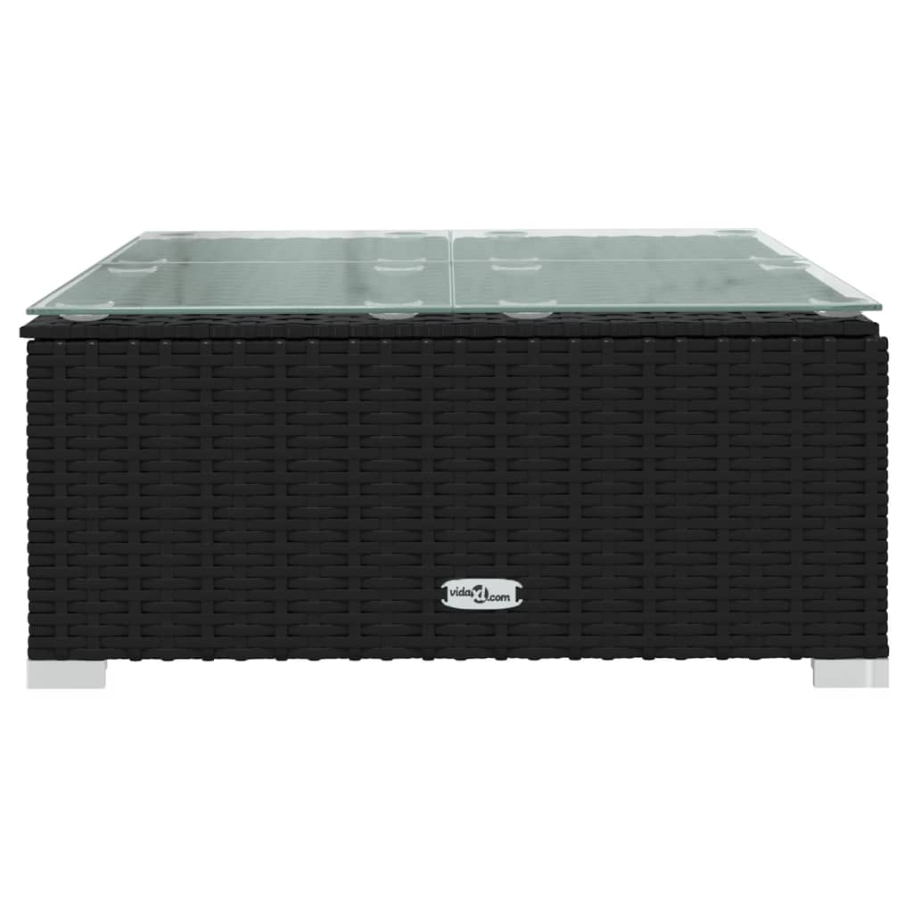 9-Tlg. Garten-Lounge-Set Mit Kissen Poly Rattan Schwarz