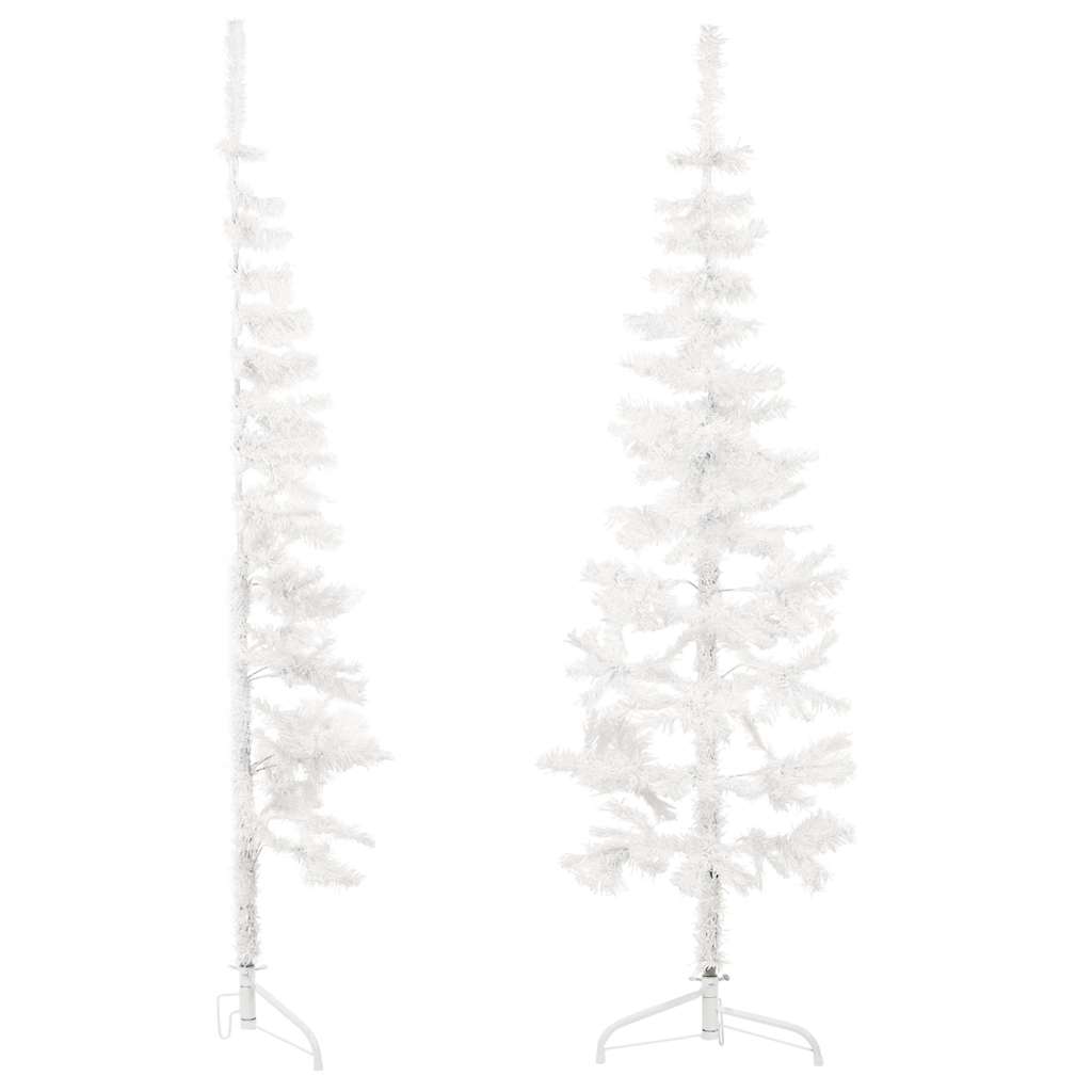 Künstlicher Halb-Weihnachtsbaum Mit Ständer Schlank Weiß