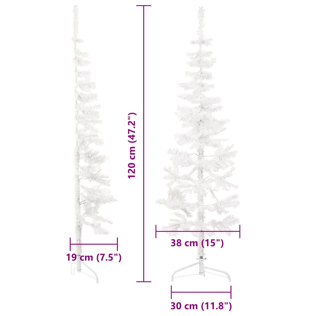 Künstlicher Halb-Weihnachtsbaum Mit Ständer Schlank Weiß