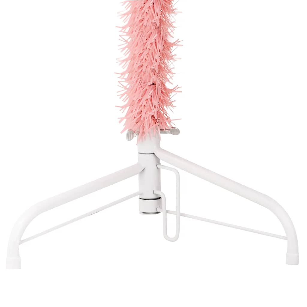 Künstlicher Halb-Weihnachtsbaum Mit Ständer Schlank Rosa