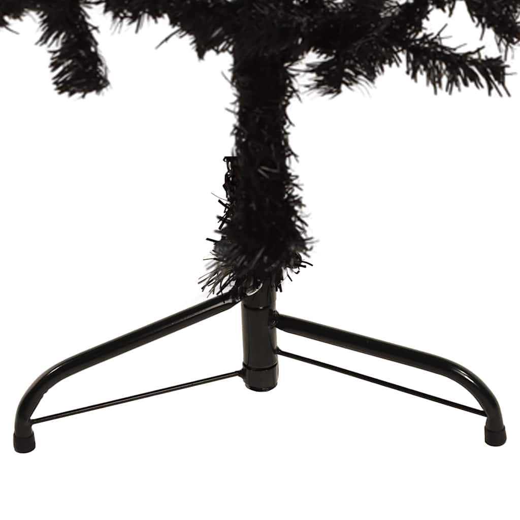 Künstlicher Halb-Weihnachtsbaum Ständer Schlank Schwarz