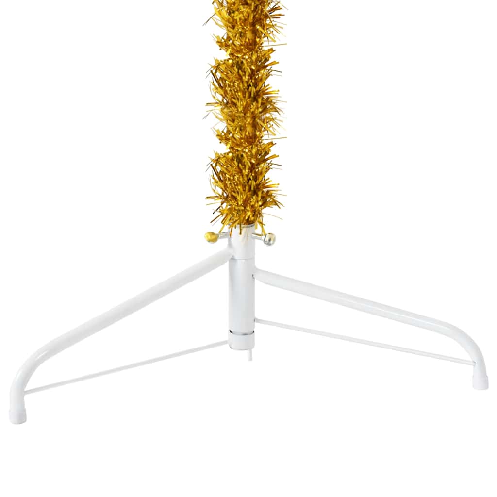 Künstlicher Halb-Weihnachtsbaum Mit Ständer Schlank Gold