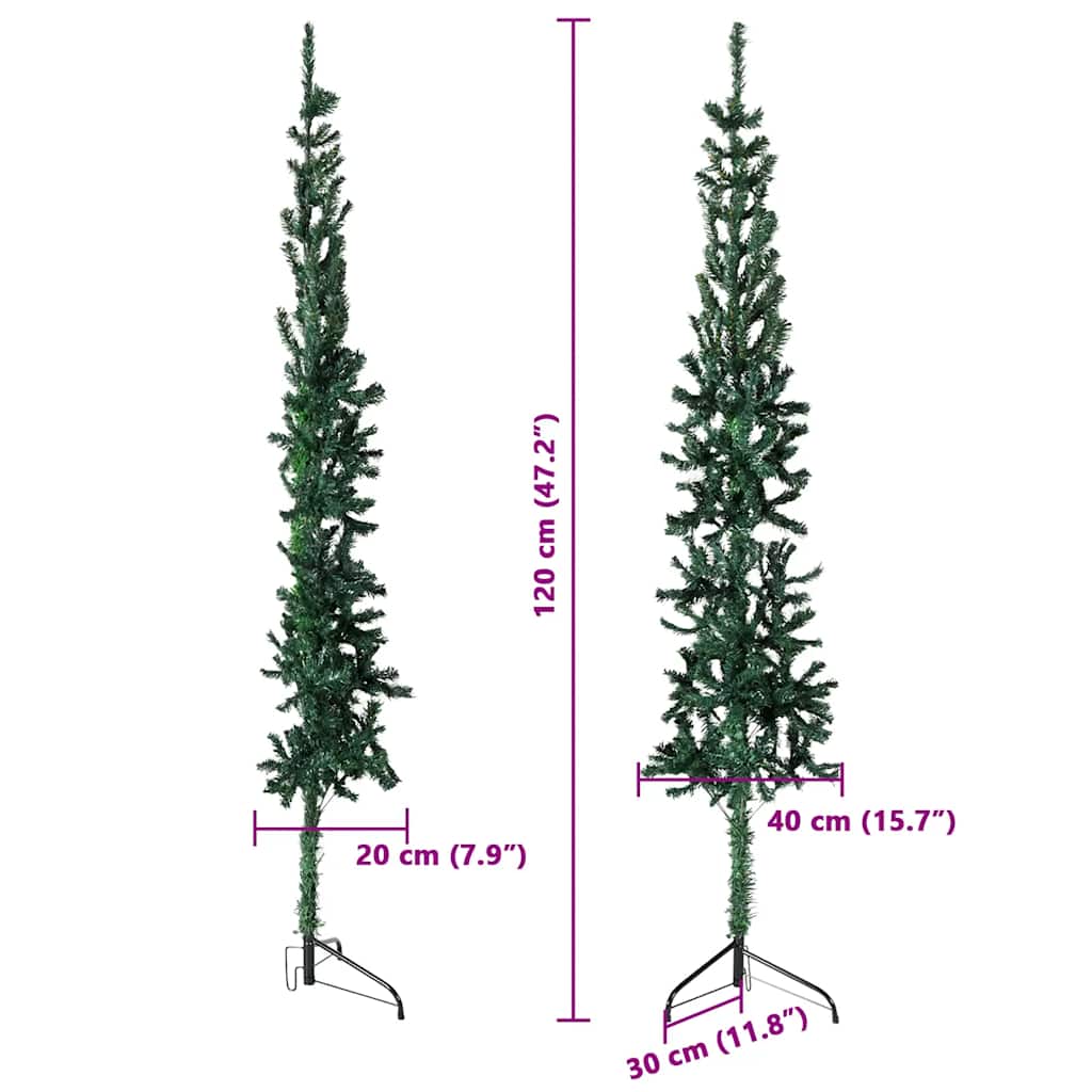 Künstlicher Halb-Weihnachtsbaum Mit Ständer Schlank Grün