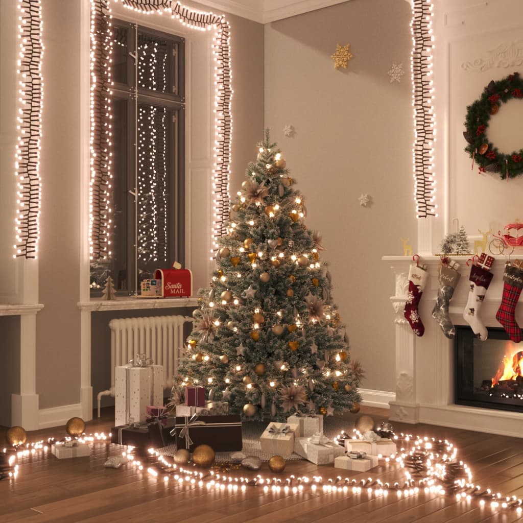 Led-Lichterkette Mit 400 Leds Warmweiß Pvc Warmweiß Und Dunkelgrün