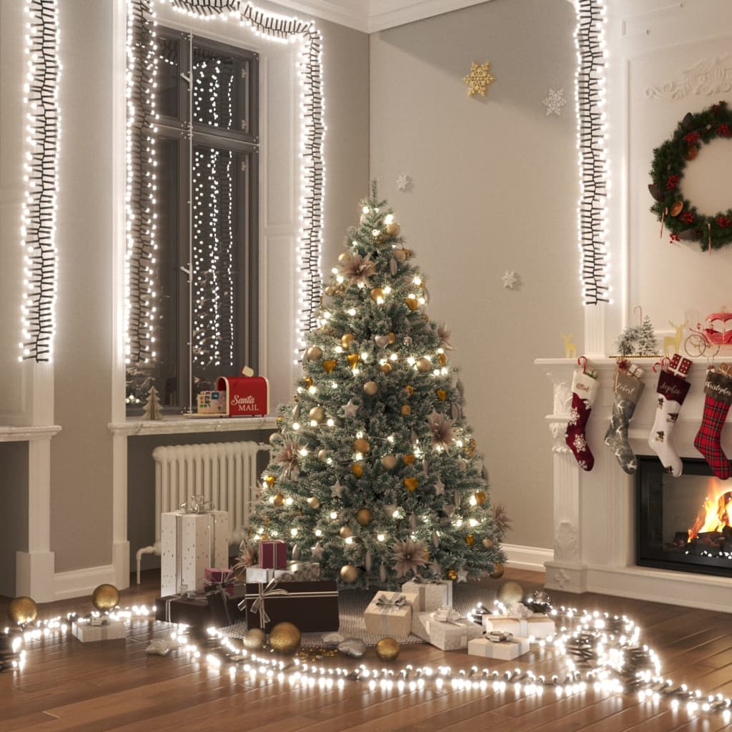 Led-Lichterkette Mit 400 Leds Kaltweiß Pvc Kaltweiß Und Dunkelgrün