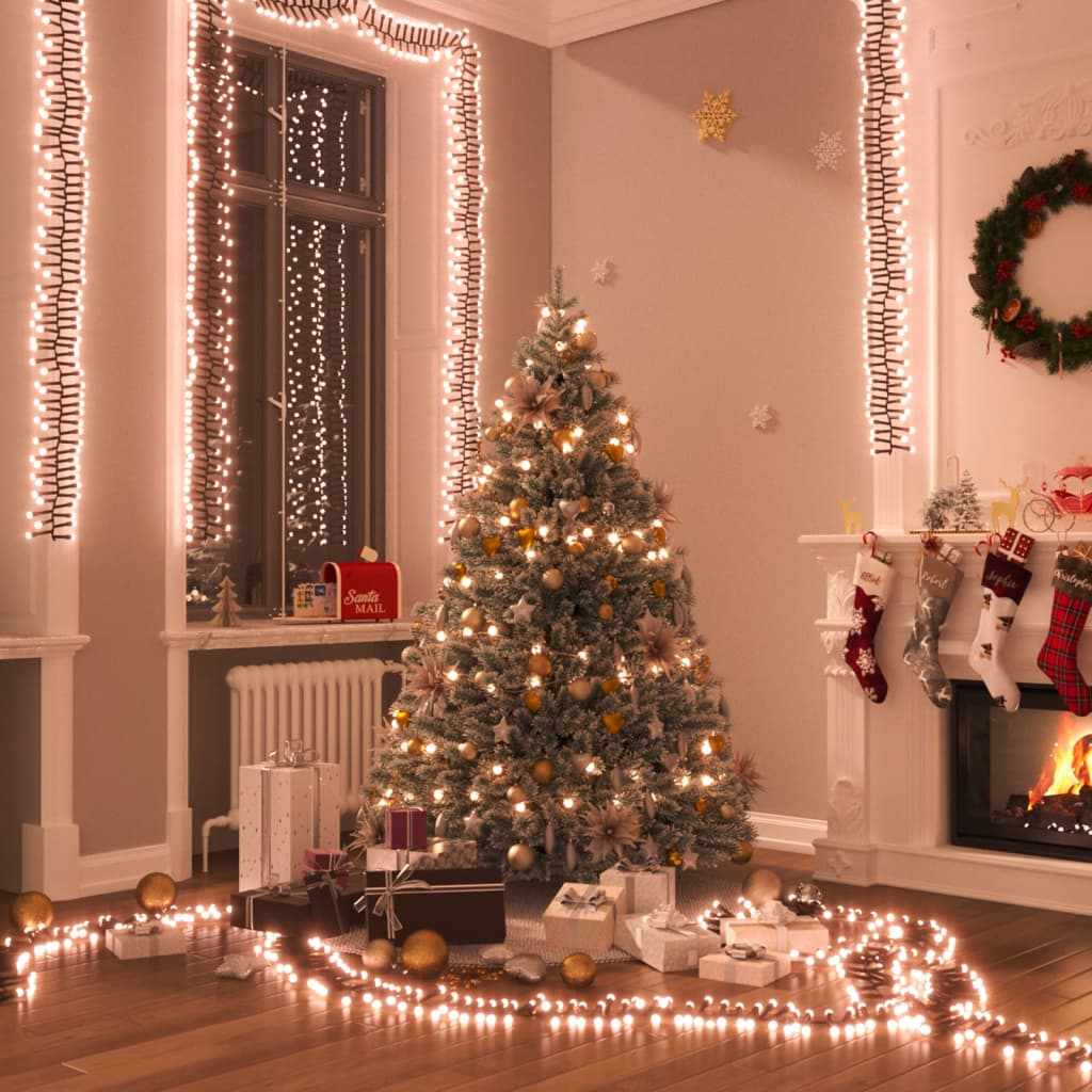 Led-Lichterkette Mit 400 Leds Warmweiß Pvc Warmweiß Und Dunkelgrün