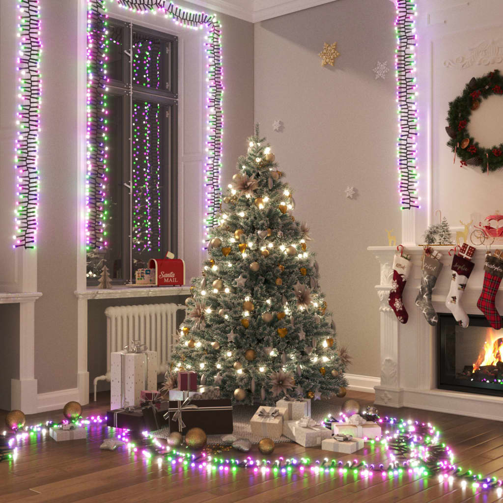 Led-Lichterkette Mit 1000 Leds Pastell Mehrfarbig Pvc Pastell Mehrfarbig Und Dunkelgrün