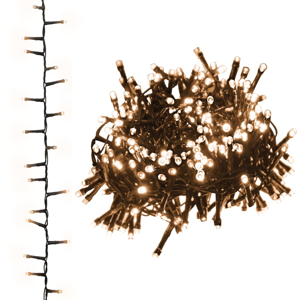 Led-Lichterkette Mit 400 Leds Warmweiß Pvc Warmweiß Und Dunkelgrün
